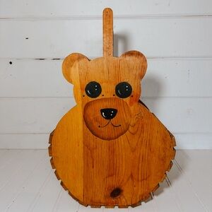 Vintage Wooden Teddy Bear Basket Toy Basket | Decorative Storage Basket